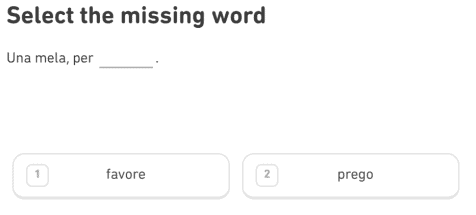 Duolingo vocabulary exercise