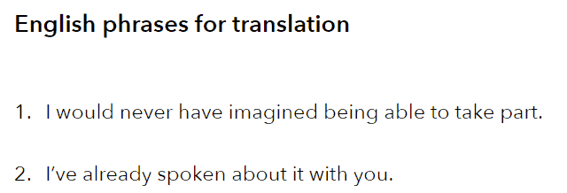 English Phrases for Translation