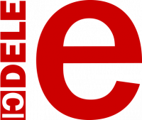 A large, red letter "e" appears next to the text "IC DELE" in vertical orientation.