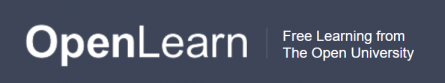 The text "OpenLearn" and "Free Learning from The Open University" in white on a grey background.